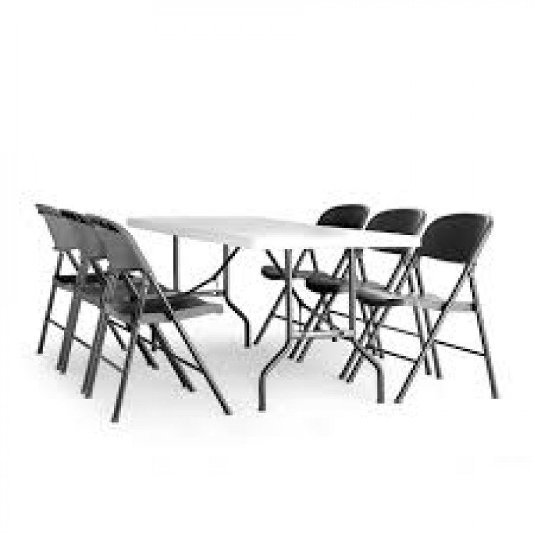 6ft Table & 6 Chair Pack (Black)