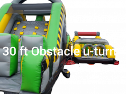130ft NINJA Obstacle U Turn with slide 4 piece